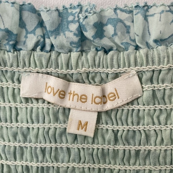 Love The Label Smocked Peplum Blouse Worn on TV Women's Medium Blue - Picture 7 of 10